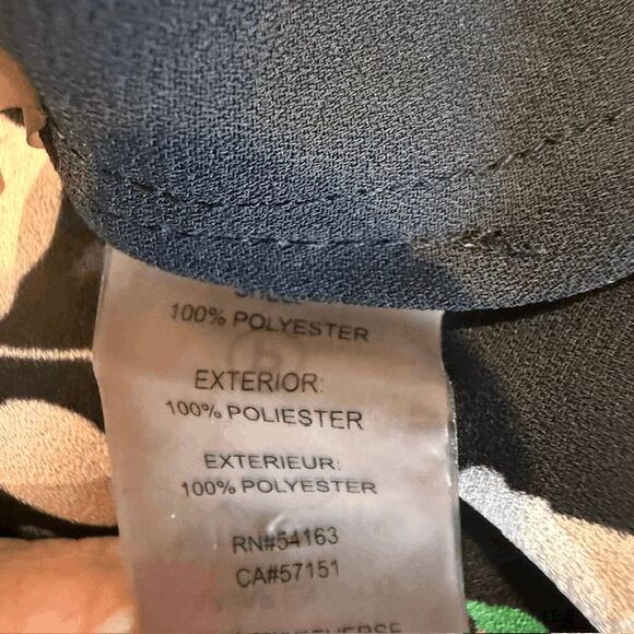 Karl Lagerfeld Paris Black Floral Button-Up Blouse Trumpet Sleeve Size Small - Picture 7 of 11